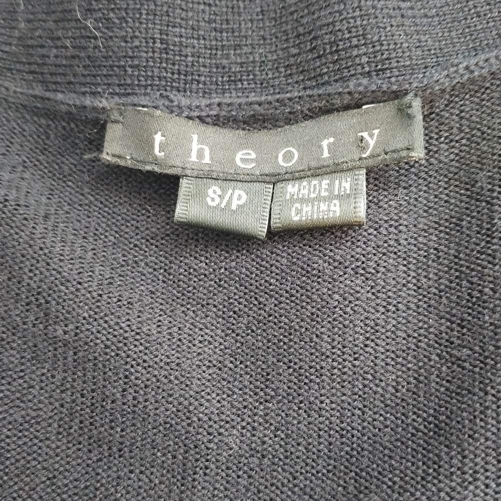 Theory Wool Cardigan Short Sleeve Button Front - Picture 6 of 7